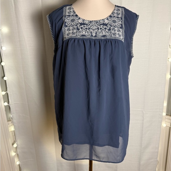 Motherhood Blue Embellished Boxy Blouse - Picture 1 of 7